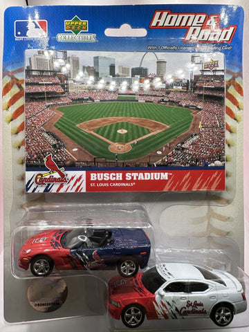 St. Louis Cardinals Upper Deck Collectibles Home/Road 2 Pk Corvette/Charger 1:64