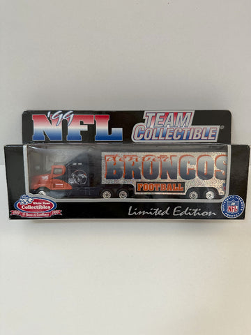 Denver Broncos White Rose Collectibles 1999 NFL Tractor Trailer Toy Vehicle 1:80