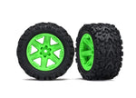 Traxxas 6773G 2.8" Green RXT Wheels Talon Extreme Tires Rustler