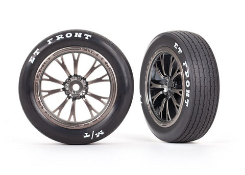 Traxxas 9474A Tires & wheels assembled glued Weld satin black chrome