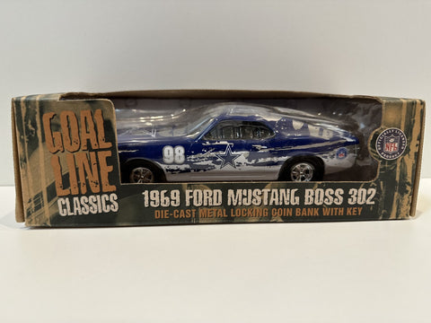Dallas Cowboys Ertl Collectibles NFL 1969 Ford Mustang Boss 302 Coin Bank Toy vehicle 1:24