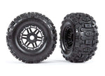 Traxxas 8973 Sledgehammer Tires & Wheels glued Black Wheels