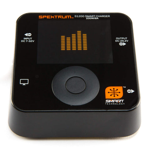 Spektrum Smart SPMXC1000 S1200 200W Charger IC3 Connector 2.4' Color LED Display