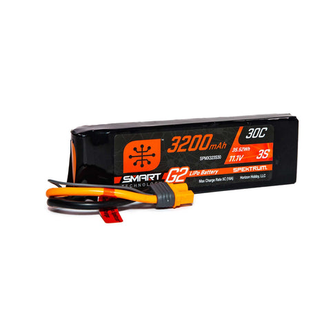 Spektrum SPMX323S30 11.1V 3200mAh 3S 30C Smart G2 LiPo Battery: IC3