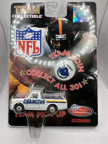 San Diego Chargers White Rose Coolectibles NFL Team Pick Up with Team Coin Toy Vehicle