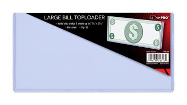 7-13/16" x 3-7/16" Large Bill Toploader 25ct