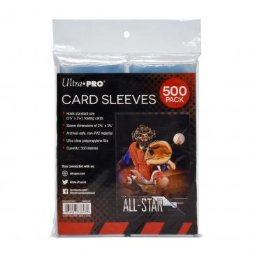 Clear Card Sleeves for Standard Size Trading Cards - 2.5" x 3.5" (500 count retail pack)