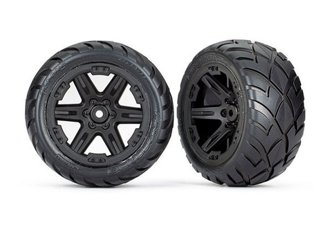 Traxxas 6768 Tires & wheels 2.8' RXT black Anaconda 2WD electric rear