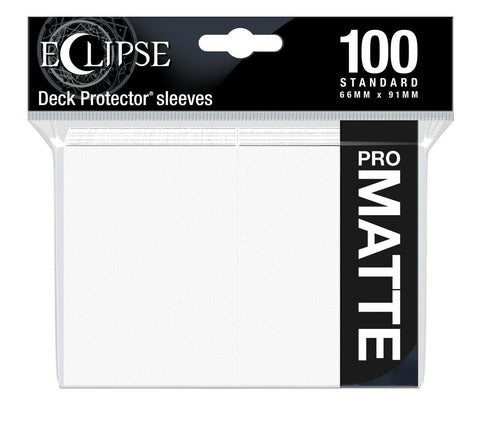 Ultra Pro Eclipse Pro Matte Deck Protector Sleeves Standard 100 ct 66mm x 91mm White