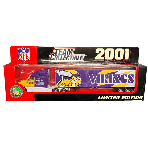 Minnesota Vikings  Fleer 2001 Team Collectible Series NFL Tractor Trailer Scale Toy Vehicle.