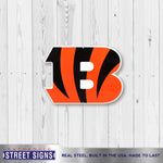 Cincinnati Bengals Laser Cut Steel Logo Spirit Size Authentic Street Signs 12"