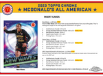 2023 Topps Chrome McDonald's All American Game Trading Cards Hobby Box