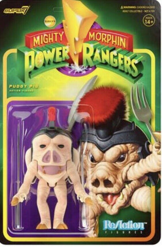 Pudgy Pig Mighty Morphin Power Rangers Super 7 Reaction Figure