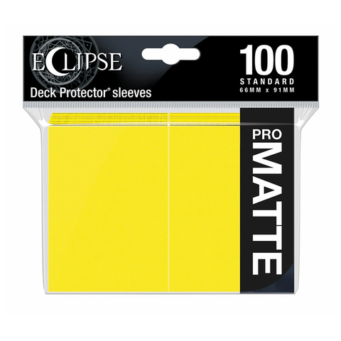 Ultra Pro Eclipse Pro Matte Deck Protector Sleeves Standard 100 ct 66mm x 91mm Yellow