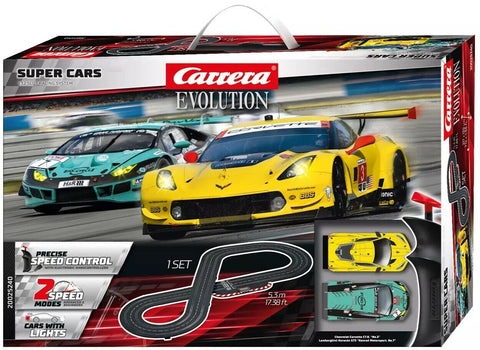 Carrera Evolution 20025240 Super Cars 1:32 Scale Slot Car Racing Track Set