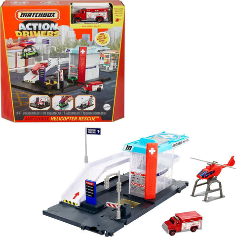 Matchbox Action Drivers Matchbox Helicopter Rescue Playset