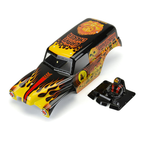 Losi LOS359312 Body Set Painted Grave Digger Fire Red LMT