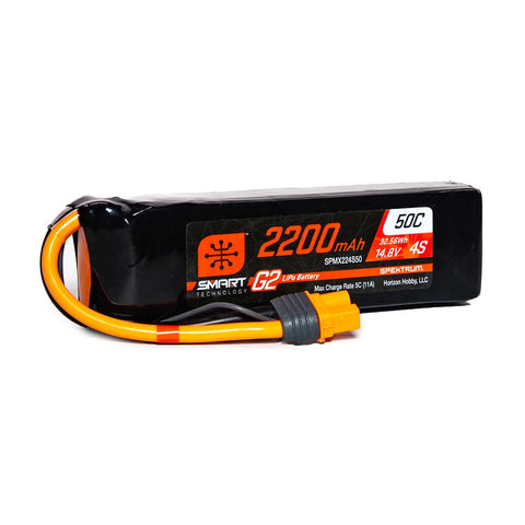 Spektrum SPMX224S50 14.8V 2200mAh 4S 50C Smart G2 LiPo Battery: IC3