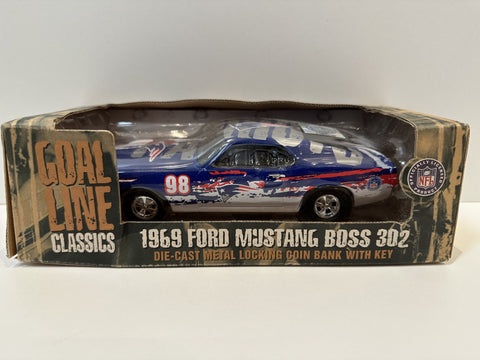 New England Patriots Ertl Collectibles NFL 1969 Ford Mustang Boss 302 Coin Bank Toy vehicle 1:24