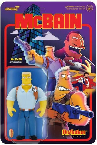 McBain The Simpsons Super 7 Reaction Action Figure 3.75in
