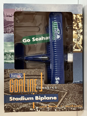 Seattle Seahawks Ertl Collectibles NFL Stadium Biplane Coin Bank Toy Vehicle