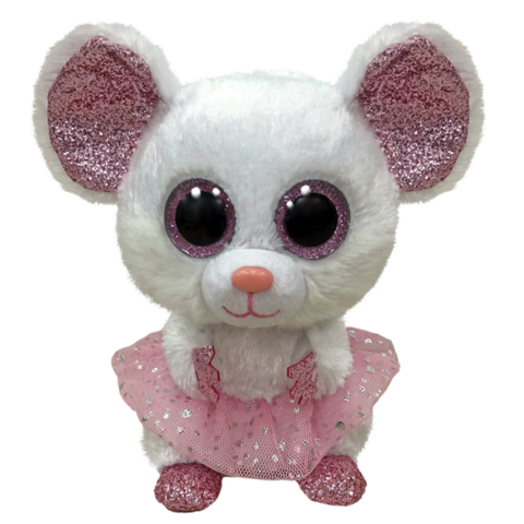Nina Mouse Pink TY Beanie Boos Plush stuffed animal 13" Medium New with Tags