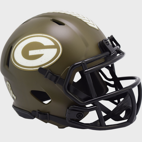 Green Bay Packers Salute To Service Alternate Riddell Speed Mini Helmet New box