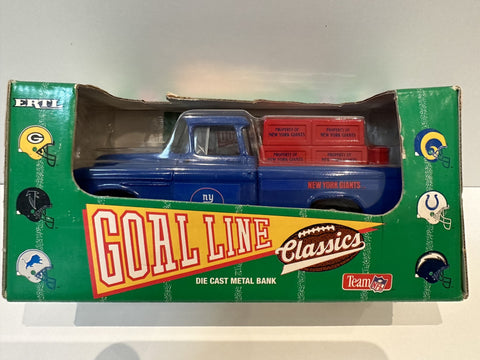 New York Giants Ertl Collectibles NFL Goal Line Classics Pick Up Truck Coin Bank 1:24