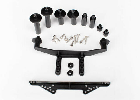 Body mount, front & rear (black)/ body posts, 52mm (2), 38mm (2), 25mm (2), 6.5mm (2)/ body post extensions (4)/ hardware