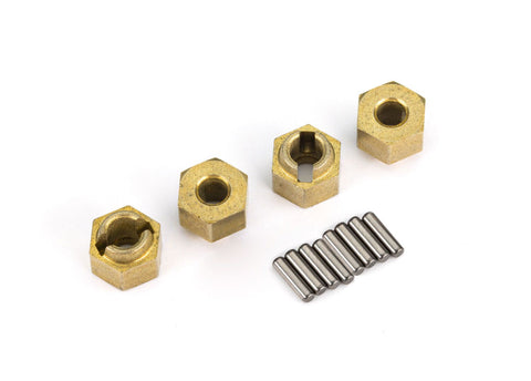 Traxxas 9750X TRX-4M Wheel Hubs 7mm Hex Brass 1 gram each (4) Axle Pins (8)