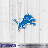 Detriot Lions Laser Cut Steel Logo Spirit Size Authentic Street Signs 12"