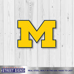 Michigan Wolverines Laser Cut Steel Logo Spirit Size Authentic Street Signs 12"