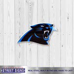Carolina Panthers Laser Cut Steel Logo Spirit Size Authentic Street Signs 12"