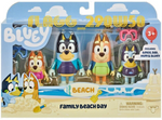 Bluey & Family Beach Day 4 Pack of 2.5-3" Possable Figures