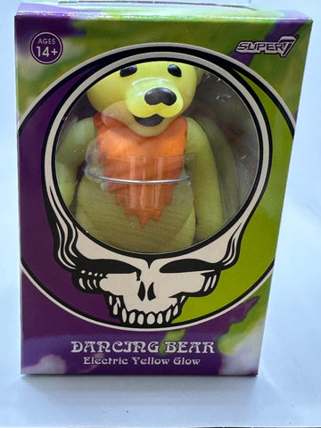 Electric Yellow Grateful Dead Dancing Bear Glow Super7 Reaction Action Figure