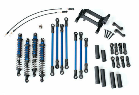 Long Arm Lift Kit, TRX-4, complete (includes blue powder coated links, blue-anodized shocks)