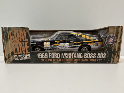 Pittsburgh Steelers Ertl Collectibles NFL 1969 Ford Mustang Boss 302 Coin Bank Toy vehicle 1:24