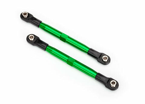 Toe links (TUBES green-anodized, 7075-T6 aluminum, stronger than titanium) (87mm) (2)/ rod ends (4)/ aluminum wrench (1)