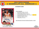 2023 Topps Chrome McDonald's All American Game Trading Cards Hobby Box